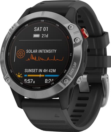 Garmin Fenix 6 Solar träningsklocka (silver)