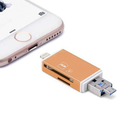 Minneskort adapter till iPhone, iPad, Android - guld