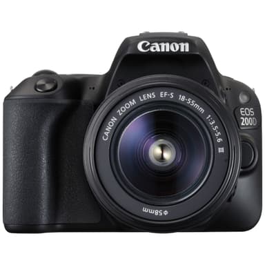 Canon EOS 200D systemkamera + 18-55mm DC III (svart)