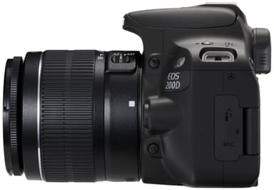 Canon EOS 200D systemkamera + 18-55mm DC III (svart)
