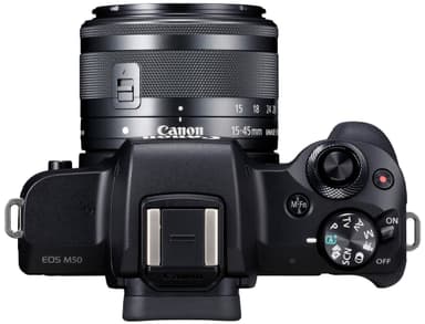 Canon EOS M50 kompakt systemkamera + 15-45 IS STM obj (svart)