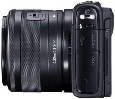 Canon EOS M100 CSC-kamera + 15-45 IS STM obj (svart)