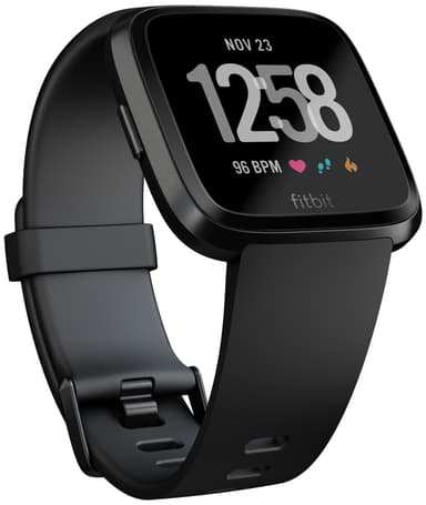 Fitbit Versa smartwatch (svart/svart aluminium)