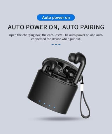 Trådlösa in-ear hörlurar Bluetooth 5.0 EDR svart
