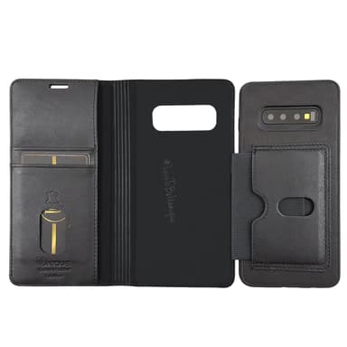 Äkta Läder Samsung Galaxy S10+ 2 in 1 plånbok mobilskal - Black