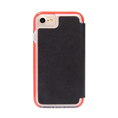 Eleganta Folio Svart/Röd iPhone SE / 8 / 7 Fodral