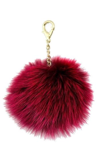 Faux Fur Wine Pom-Pom Charm