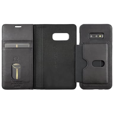 Äkta Läder Samsung Galaxy S10e 2 in 1 plånbok mobilskal - Black