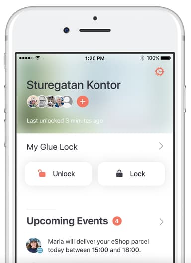 Glue Home smart dörrlås 2nd gen 2016 med Assa adapter (höger)