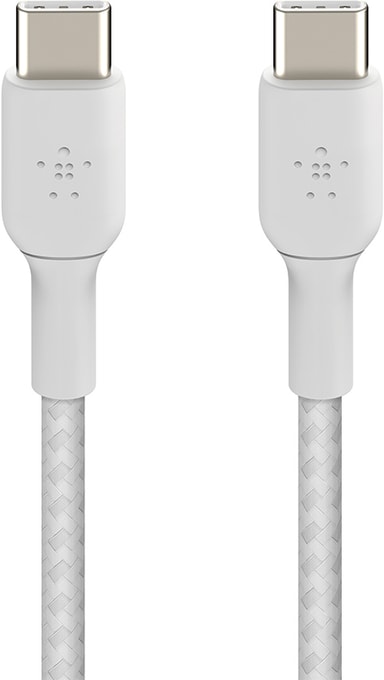 Belkin BOOST CHARGE USB-C till USB-C flätad kabel 1 m (vit)