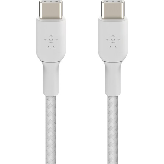Belkin BOOST CHARGE USB-C till USB-C flätad kabel 1 m (vit)