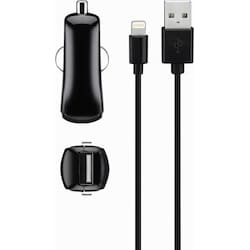 Goji USB-A billaddare med  Lightning-kabel 1m (svart)