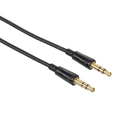 Hama 3.5 mm AUX-ljudkabel (slim/guldpläterad/1.5 m)