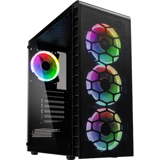 Kolink Observatory PC CASE ATX Mid Tower RGB LED Tempered Glass Gaming White 