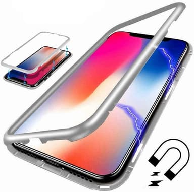 Mobilskal med härdat glas - iPhone XR - Silver