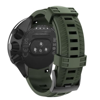 Armband till Suunto sportwatch modeller 24 mm Silikon militärgrön