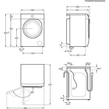 AEG Tvättmaskin L8FSE944E (Vit)