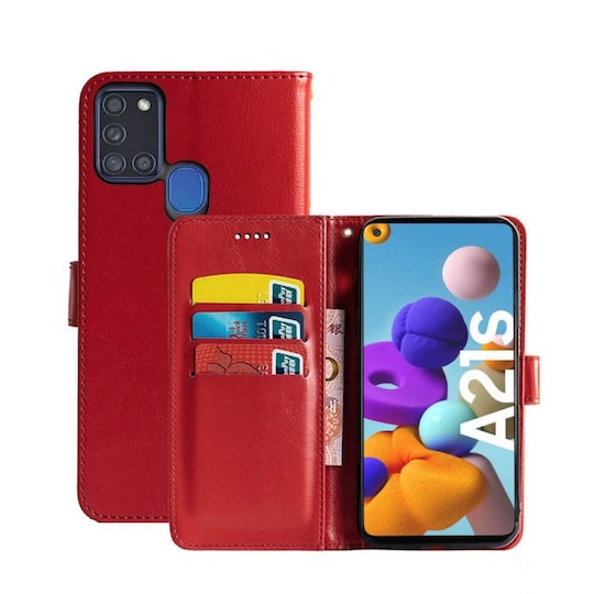 Mobilplånbok 3-kort Samsung Galaxy A21s (SM-A217F)  - Röd