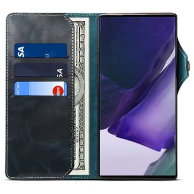 Mobilplånbok 3-kort äkta läder Samsung Galaxy Note 20 Ultra  - Blå