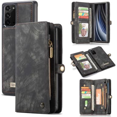 Multiplånbok CaseMe 11-kort Samsung Galaxy Note 20  - Svart/Grå
