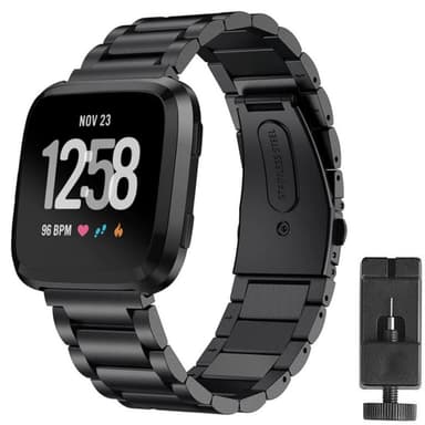 Armband rostfritt stål Fitbit Versa / Versa Lite - Svart