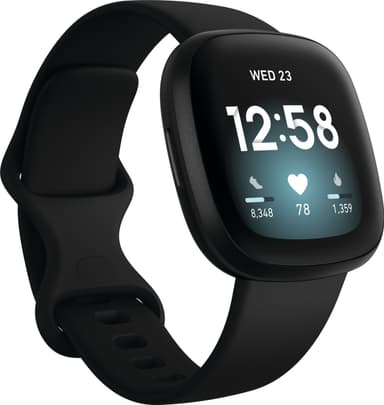 Fitbit Versa 3 smartwatch (svart aluminium)