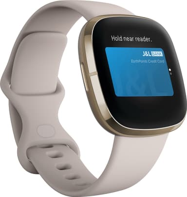 Fitbit Sense smartwatch (lunar white/soft gold stainless steel)