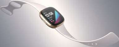 Fitbit Sense smartwatch (lunar white/soft gold stainless steel)