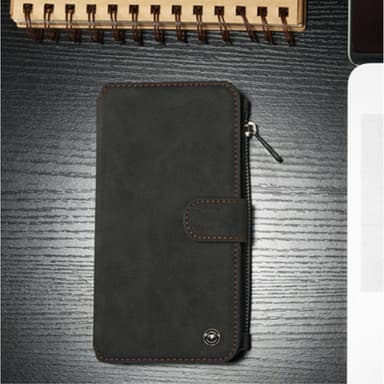 CASEME iPhone 6 / 6s Plus Retro läder plånboksfodral - Svart
