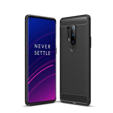 OnePlus 8 Pro Karbon fiber texture TPU Skal - Svart