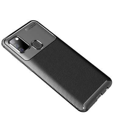 Samsung Galaxy A21s Karbon fiber Texture  Skal - Svart