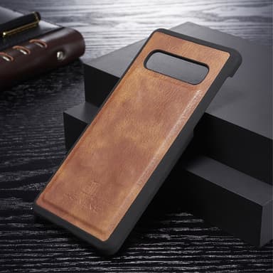 DG.MING Samsung Galaxy S10+ Split Läder Plånboksfodral - Brun
