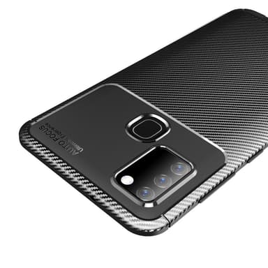 Samsung Galaxy A21s Karbon fiber Texture  Skal - Svart