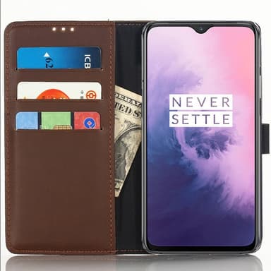 OnePlus 7 Retro Plånboksfodral - Coffee