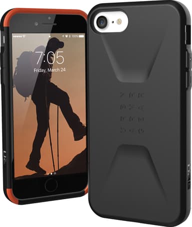 UAG Civilian fodral för iPhone 8/7/6/SE Gen. 2/3 (svart)