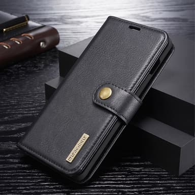 DG.MING Samsung Galaxy S10+ Split Läder Plånboksfodral - Svart