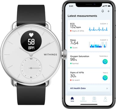 Withings ScanWatch Hybrid smartwatch 38mm (vit)