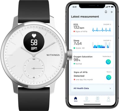Withings ScanWatch Hybrid smartwatch 42 mm (vit)