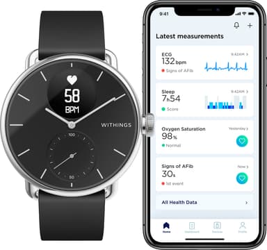 Withings ScanWatch Hybrid smartwatch 38mm (svart)