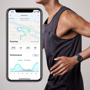 Withings Steel HR Sport smartwatch hybrid 40mm (vit/svart)