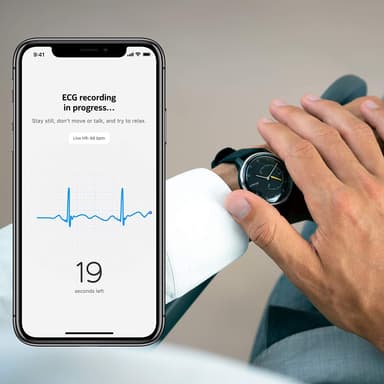Withings Move ECG analog klocka 38mm (vit/blå)