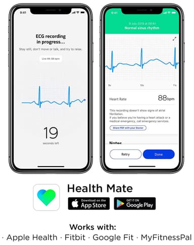 Withings Move ECG analog klocka 38mm (vit/blå)