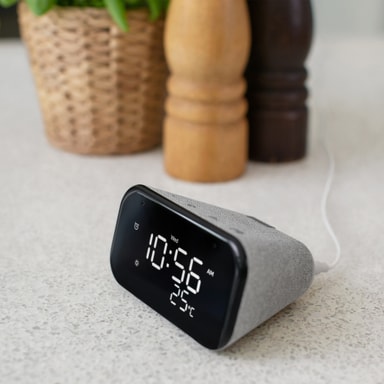 Lenovo Smart Clock Essential med Google Assistant (soft touch grey)
