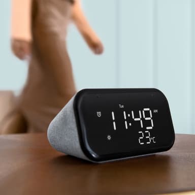 Lenovo Smart Clock Essential med Google Assistant (soft touch grey)