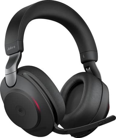 Jabra Evolve2 85 L380a MS Stereo headset med laddningsställ (svart)