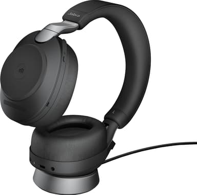 Jabra Evolve2 85 L380a MS Stereo headset med laddningsställ (svart)