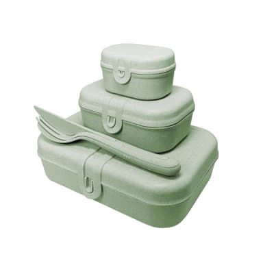 PASCAL READY Set med 3x Matlåda och bestick Organic Green