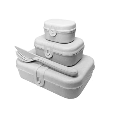 PASCAL READY Set med 3x Matlåda och bestick Organic Grey