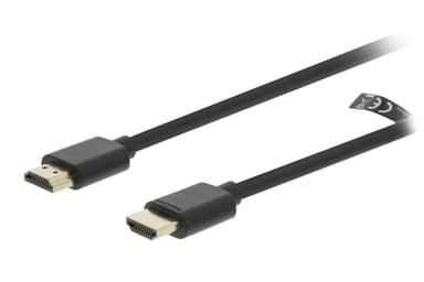 High Speed HDMI Kabel med Ethernet HDMI Kontakt - 2 m Svart