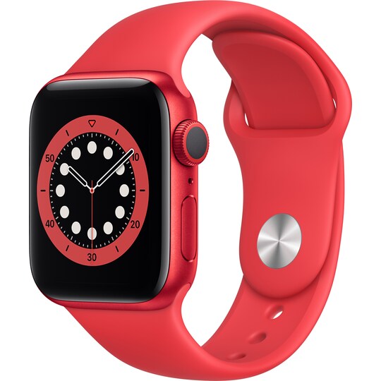 Apple Watch Series 6 40mm GPS (röd alu/röd sportarmband)